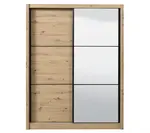 Šatní skříň s posuvnými dveřmi a zrcadlem debby 165 - dub artisan