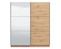 Šatní skříň s posuvnými dveřmi a zrcadlem catalina 180 - dub artisan