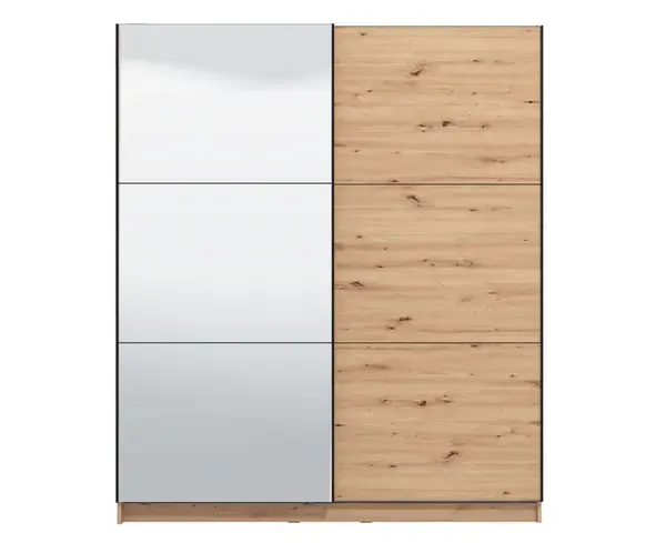 Šatní skříň s posuvnými dveřmi a zrcadlem catalina 180 - dub artisan