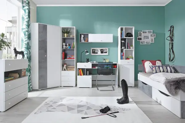 Dětský pokoj omega b - bílá / beton