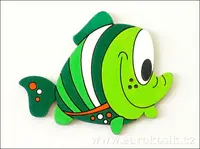 Dekorace ryba zelená 16,5cm - balení 2ks