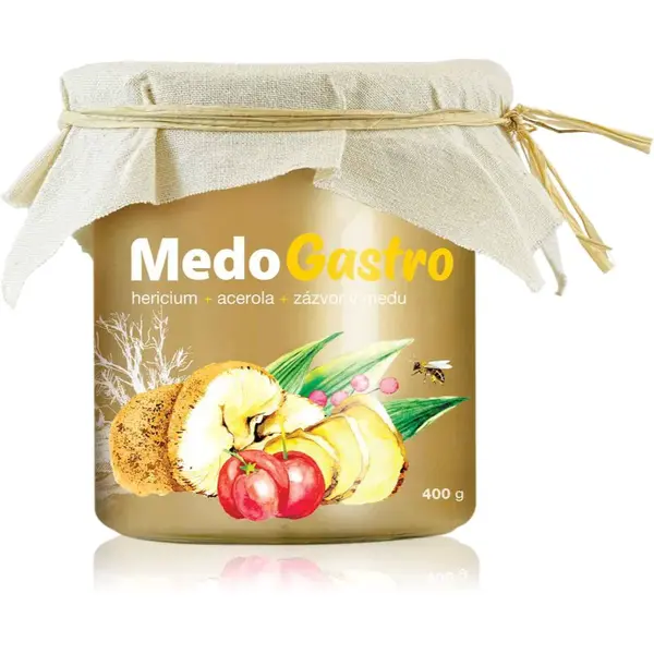 MycoMedica MedoGastro hericium+acerola+zazvor květový med s extrakty z vitálních hub 400 g