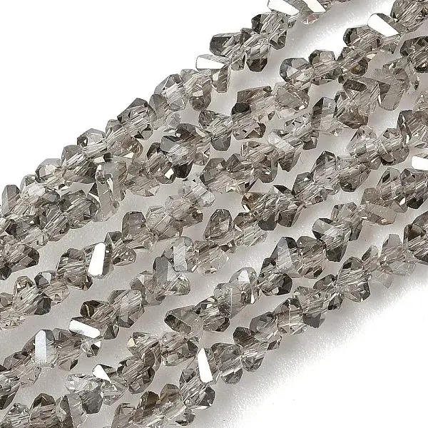 Electroplate Transparent Glass Beads Strands
