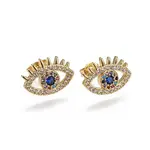 Brass Micro Pave Cubic Zirconia Stud Earrings