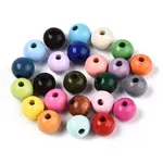 Painted Natural Wood Beads