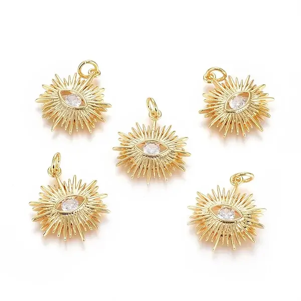 Rack Plating Brass Micro Pave Cubic Zirconia Pendants