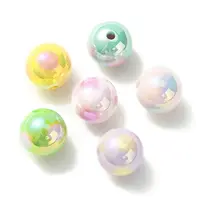 UV Plating Rainbow Iridescent Acrylic Beads