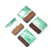 Transparent Resin & Walnut Wood Pendants