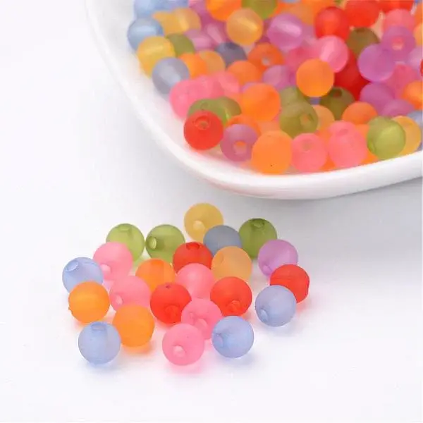 Transparent Frosted Acrylic Beads