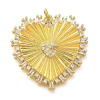 Brass Micro Pave Cubic Zirconia Pendants