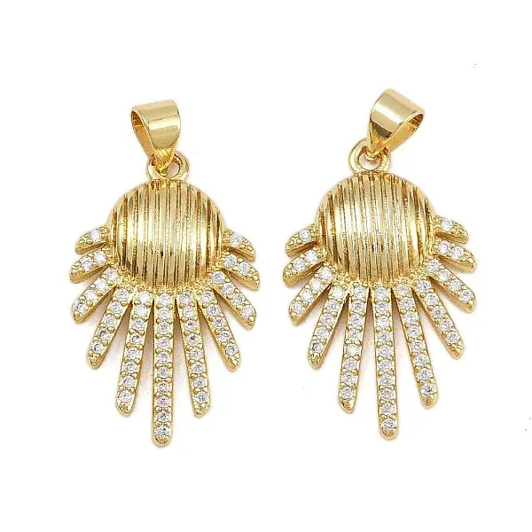 Brass Micro Pave Cubic Zirconia Pendants