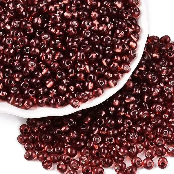 6/0 Baking Paint Transparent Fringe Glass Seed Beads