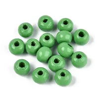 Spray Painted Round Natural Schima Wood Beads