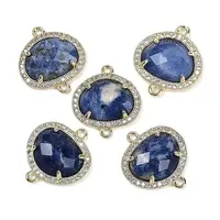Natural Sodalite Faceted Oval Links