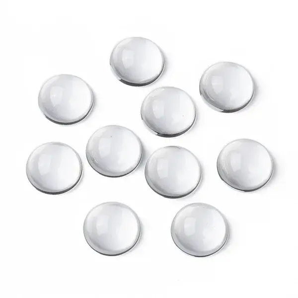 Transparent Half Round Glass Cabochons