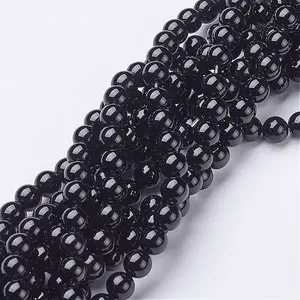 Natural Black Onyx Round Beads Strands