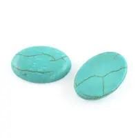 Craft Findings Dyed Synthetic Turquoise Gemstone Flat Back Cabochons