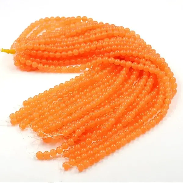 Dyed Natural White Jade Round Bead Strands