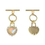 Brass Micro Pave Clear Cubic Zirconia Toggle Clasps