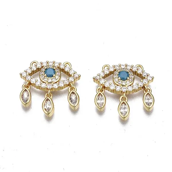 Brass Micro Pave clear Cubic Zirconia Pendants