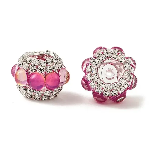 Sparkling Acrylic Rhinestone Round Beads