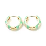Daisy Flower Enamel Hoop Earrings