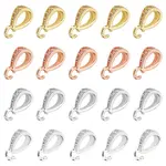 20Pcs 4 Colors Brass Micro Pave Cubic Zirconia Ice Pick Pinch Bails