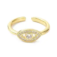 Evil Eye Real 18K Gold Plated Cuff Rings for Women Gift