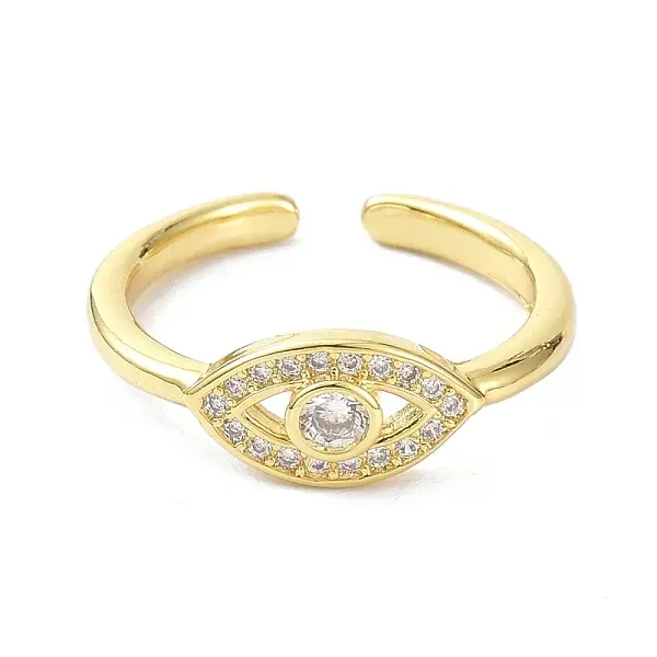 Evil Eye Real 18K Gold Plated Cuff Rings for Women Gift