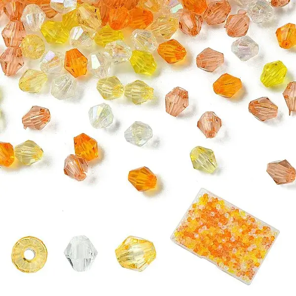 500Pcs 5 Colors Transparent Acrylic Beads