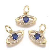 Brass Micro Pave Cubic Zirconia Charms