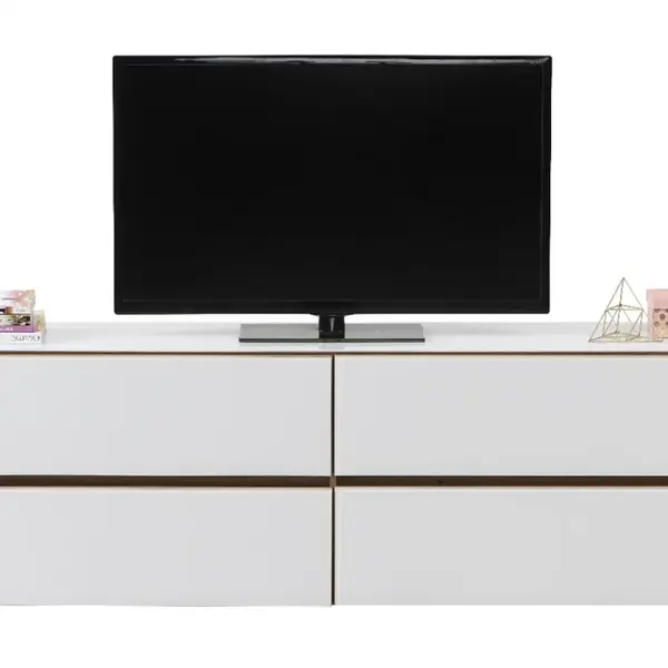 Televízny stolík embra - dub artisan/biely lesk