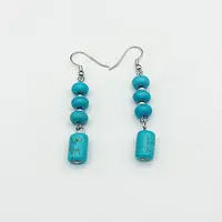 Column Synthetic Turquoise & Alloy Dangle Earrings
