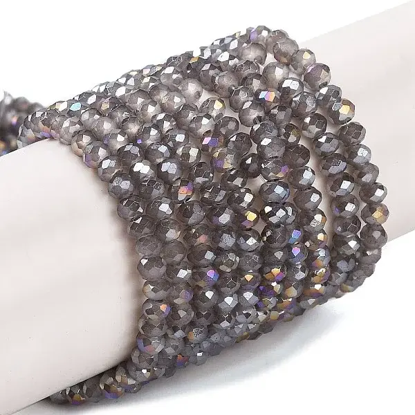 Baking Electroplate Glass Beads Strands