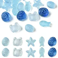 25Pcs 5 Style Ocean Themed Transparent Glass Beads Sets