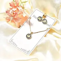 304 Stainless Steel Enamel Pendant Necklaces & Hoop Earring Set for Women