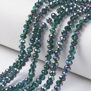Electroplate Transparent Glass Beads Strands