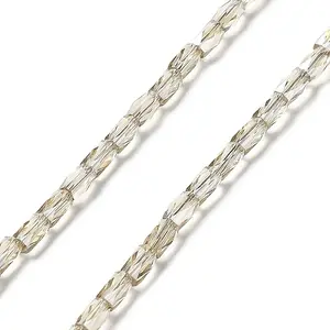 Electroplate Transparent Glass Beads Strands