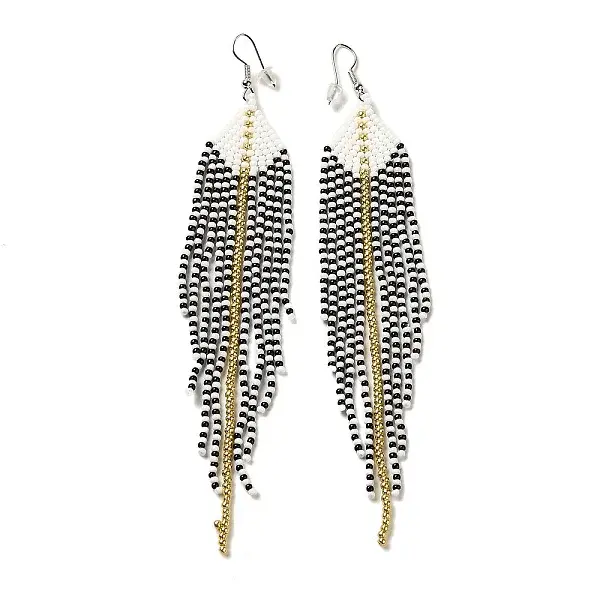 Bohemia Woven Glass Seed Bead Dangle Earrings