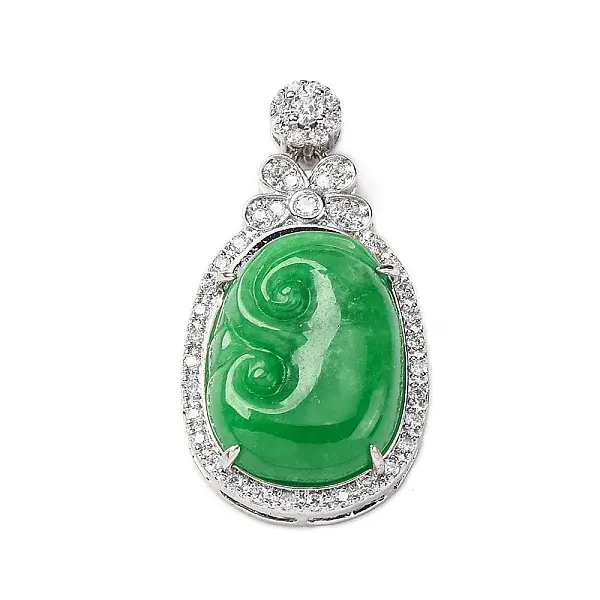 Dyed Natural Myanmar Jade Ruyi Pendants