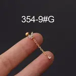 316L Stainless Steel Micro Pave Cubic Zirconia Cartilage Earrings