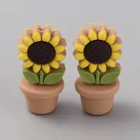 Sunflower Flowerpot Food Grade Eco-Friendly Silicone Beads