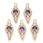 Brass Micro Pave Cubic Zirconia Links Connectors