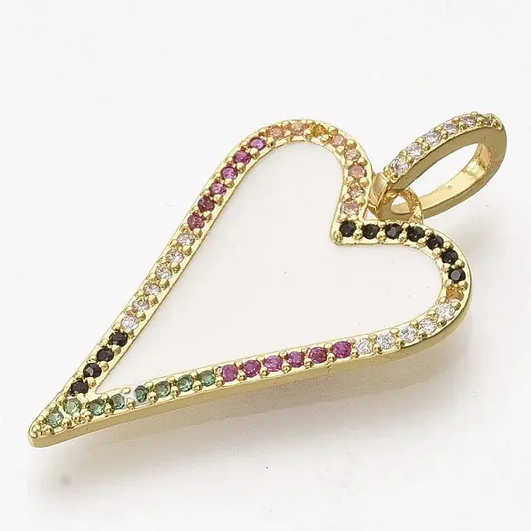 Golden Plated Brass Micro Pave Cubic Zirconia Pendants