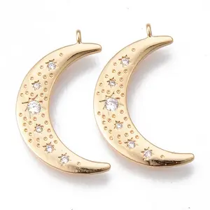 Brass Micro Pave Clear Cubic Zirconia Pendants