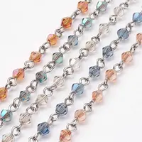 Handmade Electroplate Glass Beads Chains