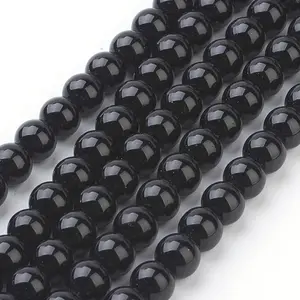 Synthetic Black Stone Beads Strands