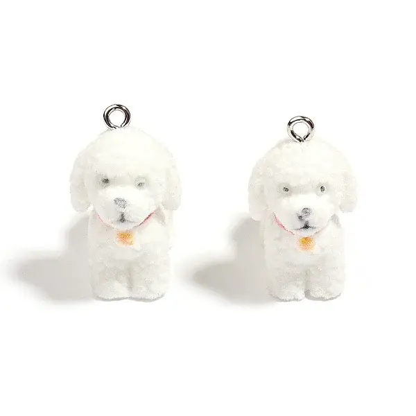 Flocky Resin Pendants