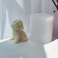 3D Sitting Teddy Dog Figurine DIY Silicone Candle Molds