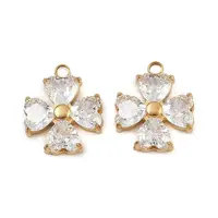 304 Stainless Steel Micro Pave Cubic Zirconia Pendants